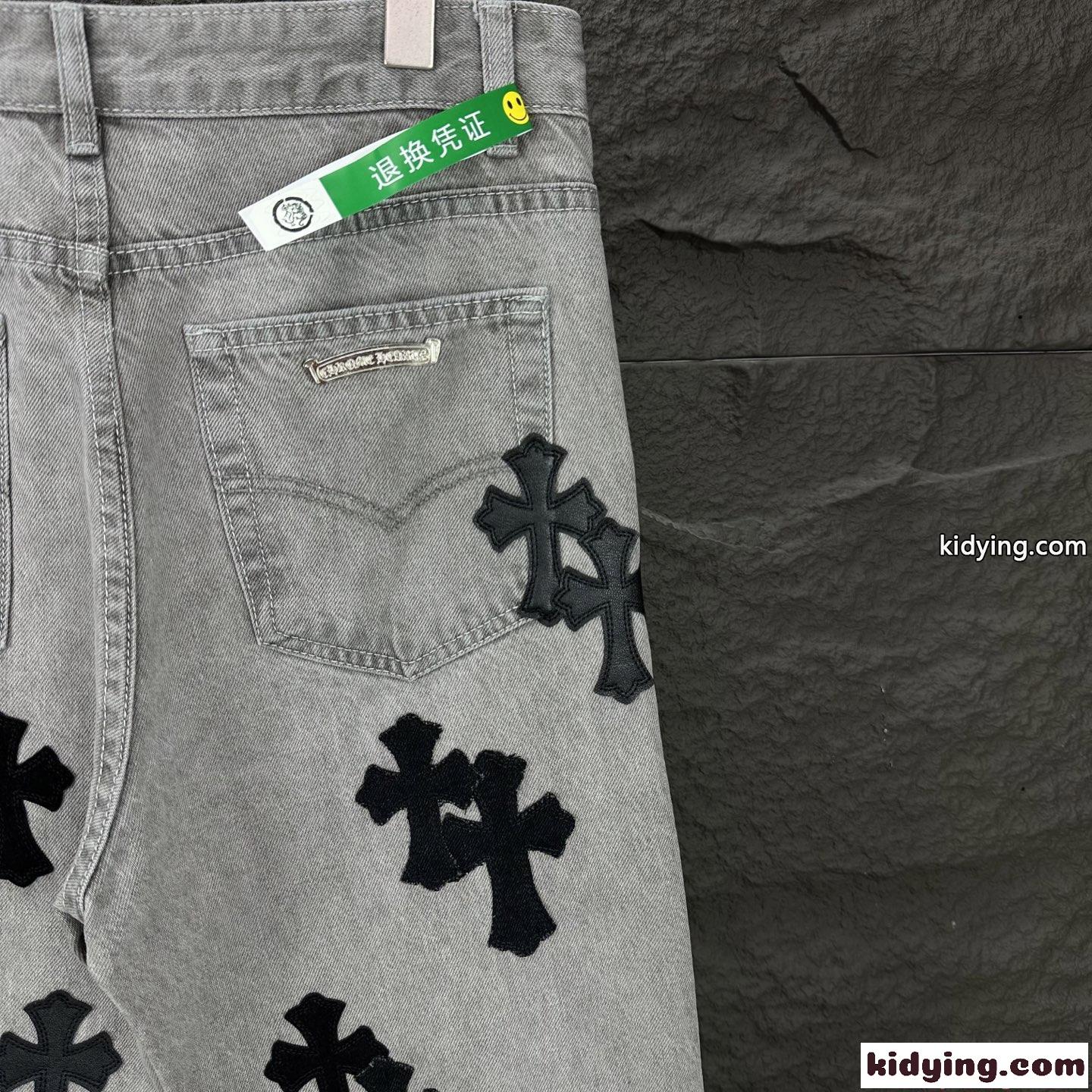 クロムハーツ コピー パンツ メンズ デニム Chrome Hearts クロスロゴ刺繍 多重デザイン ウォッシュ加工 上質素材 カップル着用可能 春新作-6