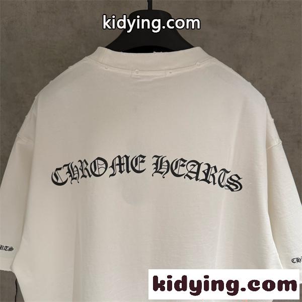 Tシャツ 半袖 ポイント ビッグシルエット ブラック シンプル CHROME HEARTS クロムハーツ コピー-4