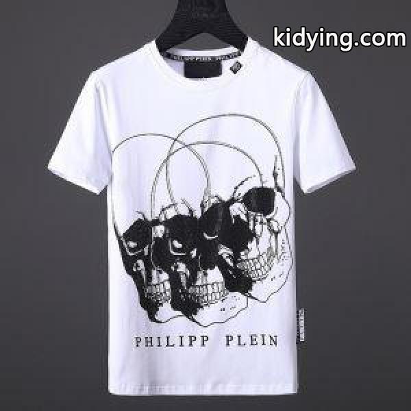 軽量で着心地も良いのPHILIPP PLEINフィリッププレイン激安のメンズクルーネック半袖Tシャツ通販品-0