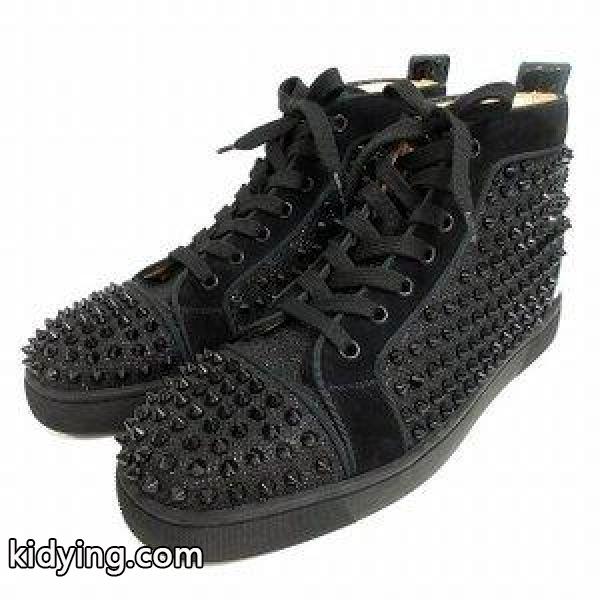 クリスチャンルブタン Christian louboutin スニーカー ハイカット ルイスフラット スパイク スタッズ スエード グリッター 靴 42 黒 ☆AA& :177-901808010078:ブランド古着販売のベクトル - 通販ショッピング-0