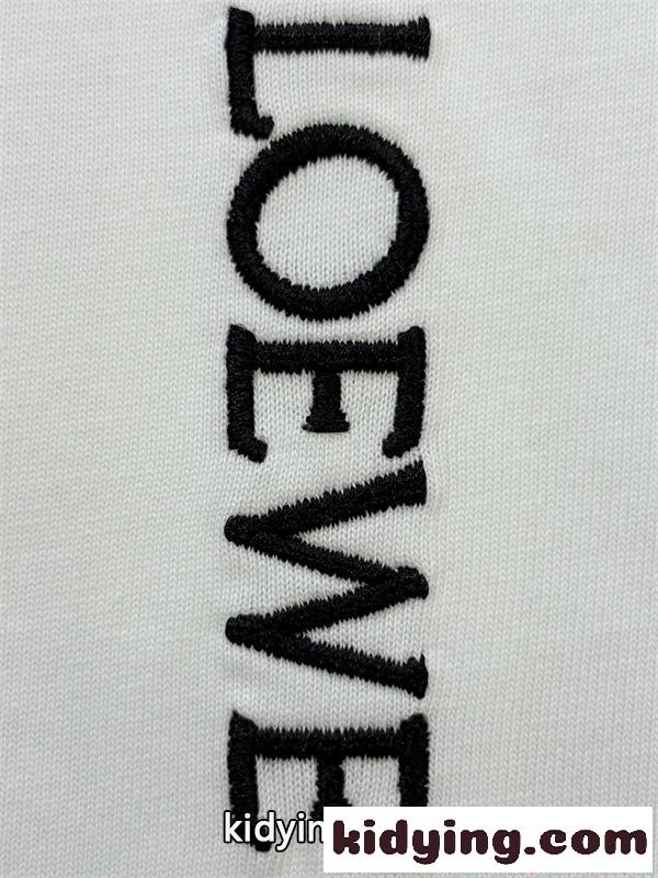 LOEWE ロエベ コピー 半袖Tシャツ 刺繍 クルーネック ミニマル 2026新作-6