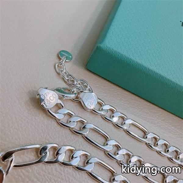 Tiffany&Co ティファニー コピー 立体バランス 洗練構成 ダブル チェーン ネックレス-0