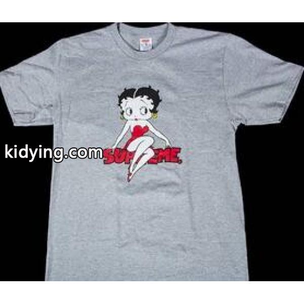 満点　シュプリーム ベティブープ　耐久性に溢れるＴシャツ　グレー_半袖Tシャツ_メンズファッション_スーパーコピーブランド激安通販 専門店-0