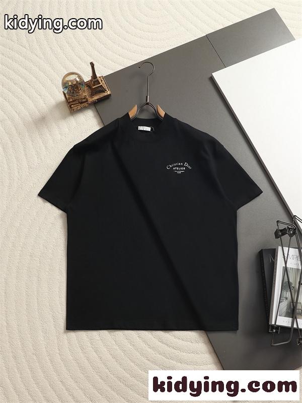 ミニロゴデザイン モノトーンスタイル シックコーデ DIOR ディオール コピー 半袖Tシャツ 清潔感のある印象-2