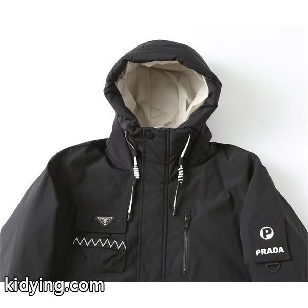 冬新作 ホワイト マルチポケットデザイン 機能的 防水 Prada プラダ コピー ダウンジャケット-3