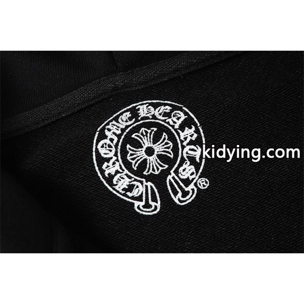 話題 ブラック × オレンジ 刺繍ロゴ 存在感抜群 2025秋冬トレンド クロムハーツ スーパーコピー Chrome Hearts パーカー-4