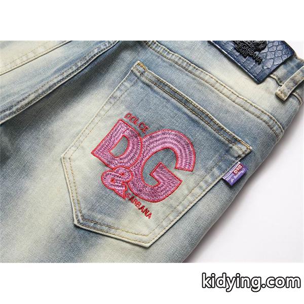 DOLCE & GABBANA 偽物 秋冬 ファッション ライトブルー ピンク刺繍 ヴィンテージデニムパンツ ドルチェ & ガッバーナ-6