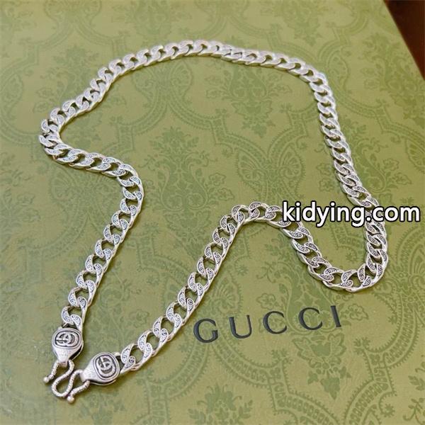 GUCCI スーパーコピー ネックレス シルバーチェーン GGエングレービング 高級 重厚 シック グッチ-1