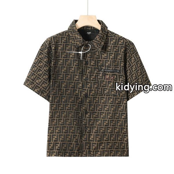 フェンディ 激安ブランドコピーVIPSALE◆FENDI メンズ FFロゴ SS新作 半袖 カットソー シャツ-0