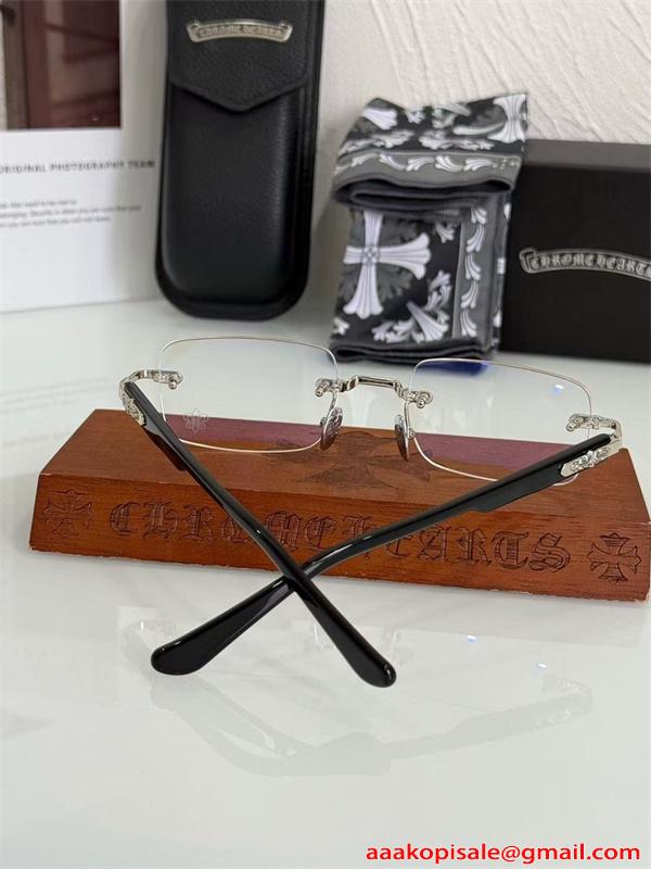 クロムハーツ コピー メタルフレーム ゴールド ブラック クリアレンズ ストリート 洗練 CHROME HEARTS-7