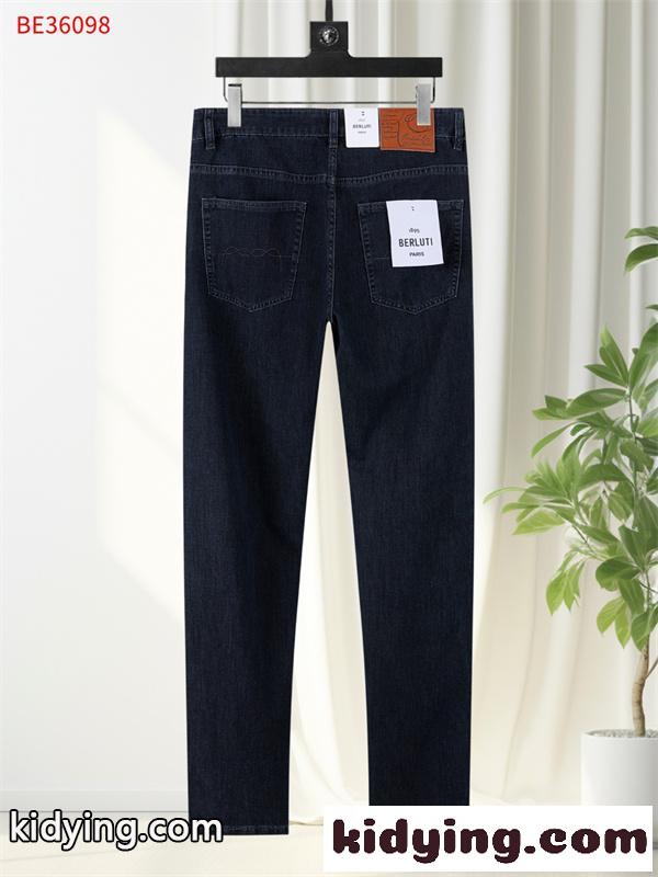 スリムストレート ダークインディゴ 美脚シルエット BERLUTI ベルルッティ コピー デニムパンツ デイリー定番 上質ベーシック-2