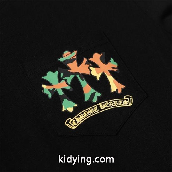 CHROME HEARTS コピー エネルギッシュ ポップアート風 長袖Tシャツ マルチカラーロゴ クロムハーツ-0