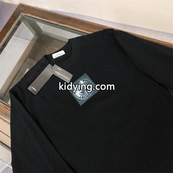 STONE ISLAND スーパーコピー 長袖tシャツ限定 ワンポイントロゴ 上品 ブラック ストーンアイランド-2