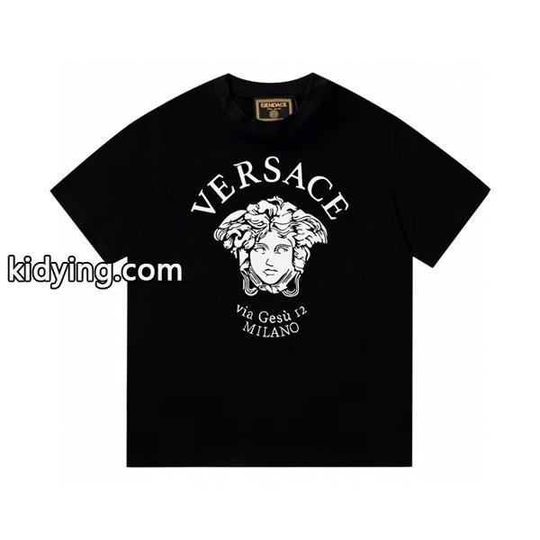 新作入荷カジュアルプリントTシャツ大活躍無地VERSACEヴェルサーチ 激安-0