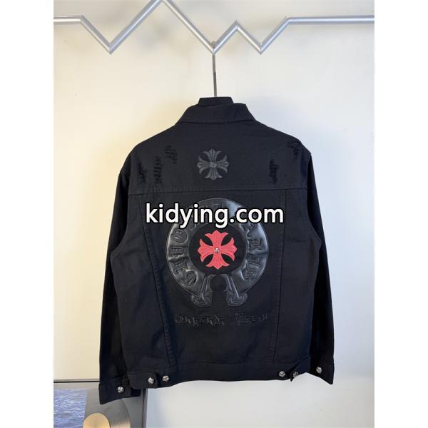 クロス刺繍 デニムジャケット ブラック 重厚 無骨 存在感 CHROME HEARTS クロムハーツ コピー-9