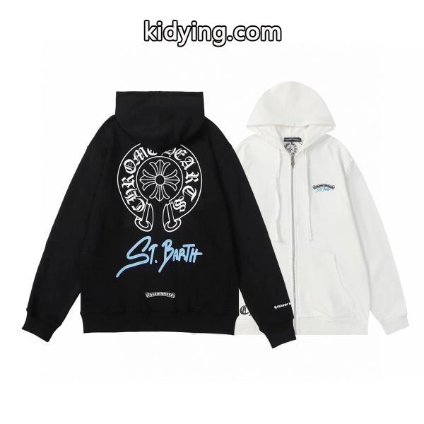 CHROME HEARTS 偽物 ジップパーカー 独創 洗練 St.Barth デザイン ブラックホワイト クロムハーツ-0