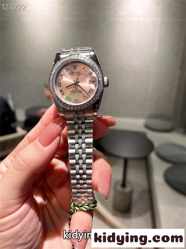 ロレックス コピー 31mm 腕時計 ROLEX レディース エレガント ダイヤ装飾 ピンク文字盤 高級感 防水仕様-2