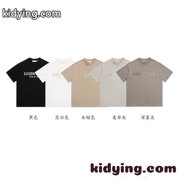 エッセンシャルズ 偽物 半袖Tシャツ ESSENTIALS ブラック プリント モード ユニセックス 着回し抜群 定番-8