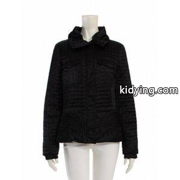 モンクレール MONCLER GAMME ROUGE ダウンジャケット ブルゾン 黒 ブラック アウター 無地 レーヨン コットン 綿 レディース 通販-0