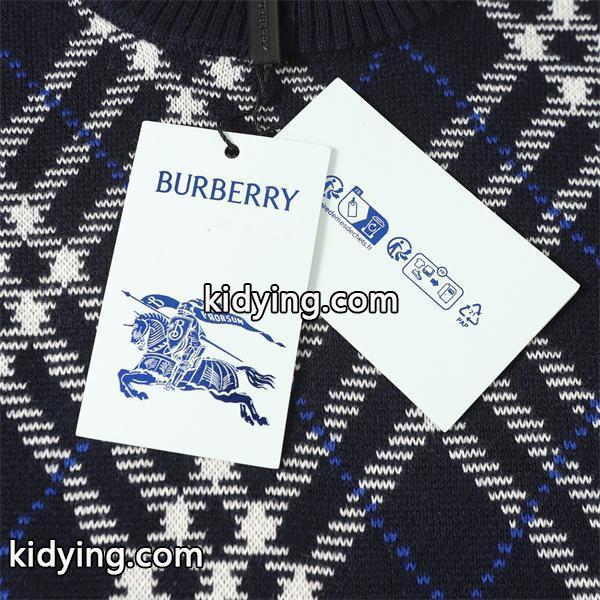 Burberry 紺色格子柄デザイン 秋冬大人気定番 バーバリー 偽物 クルーネックニット スーパーコピークオリティ-1