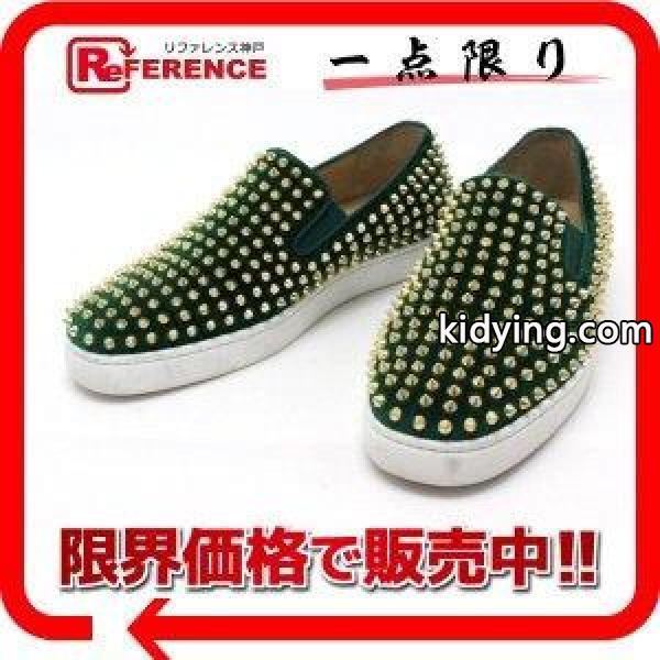 Christian Louboutin クリスチャンルブタン スタッズ メンズシューズ スニーカー グリーン メンズ 【中古】 :106500-8514:リファレンス コレクション - 通販ショッピング-0