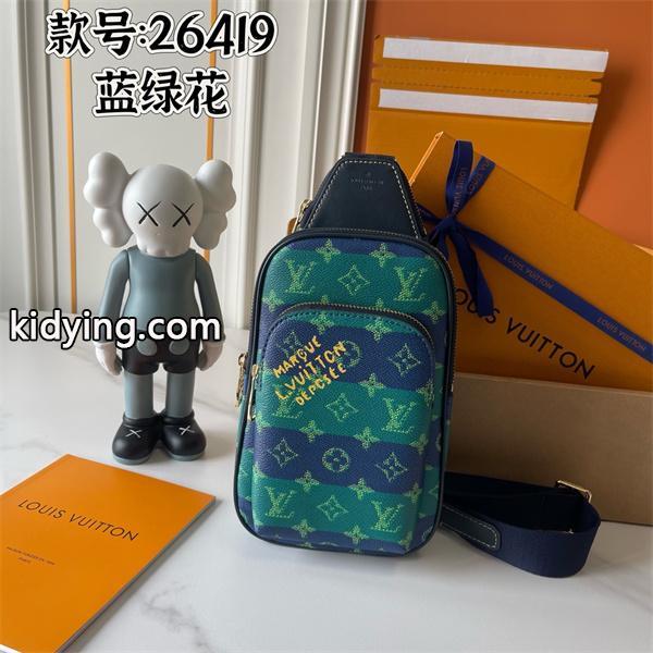 LOUIS VUITTON 偽物 個性 高級 ブルーグリーン モノグラム スリングバッグ ルイヴィトン-3