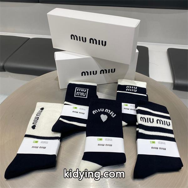 ミュウミュウコピー Miu Miu  ソックス レディース 靴下 5足セット人気オシャレ使い勝手-0