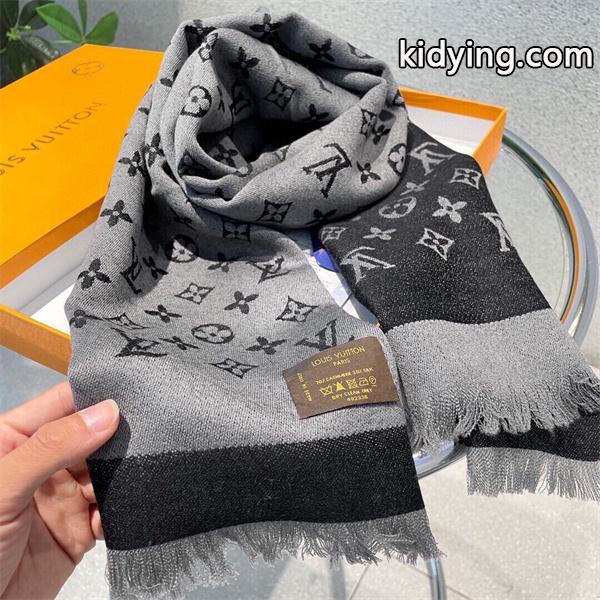 Louis Vuitton ルイ・ヴィトン 限定リバーシブル カシミヤシルクマフラー 48×200cm-4
