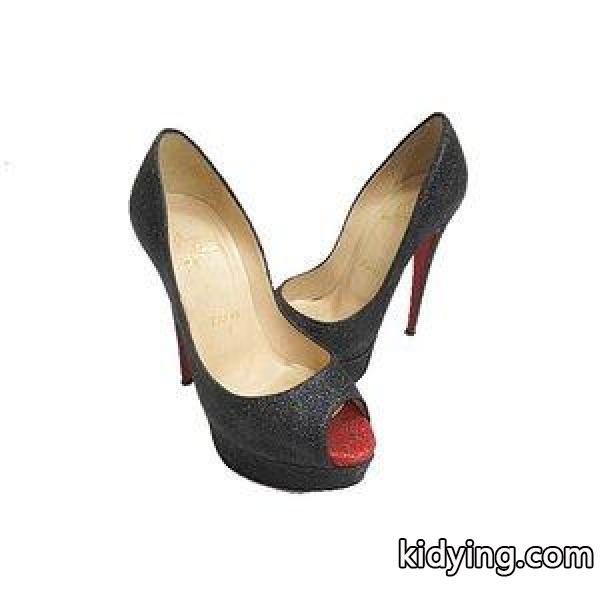 クリスチャンルブタン Christian louboutin グリッターラメ オープントゥ ハイヒール パンプス 355黒ブラック ブランド古着ベクトル 中古●☆AA&180720 0030 :034-901806180008:ブランド古着販売のベクトル - 通販ショッピング-0