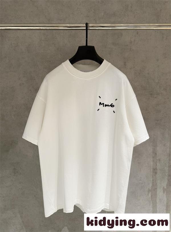 Tシャツ 半袖 ビッグシルエット ワンポイント ブラック カジュアル Maison Margiela メゾン マルジェラ コピー-1