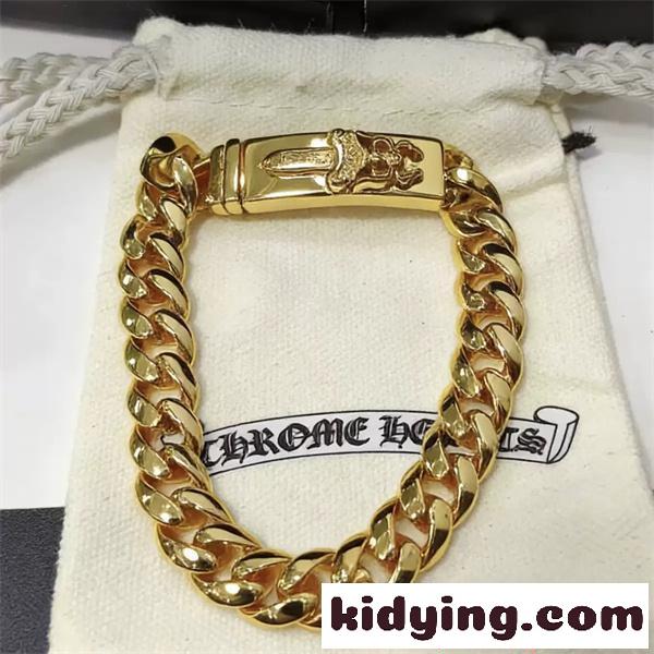 お洒落2色♥クロムハーツブレスレットコピーCHROME HEARTS アクセサリー人気ゴールド色☆シルバー-0