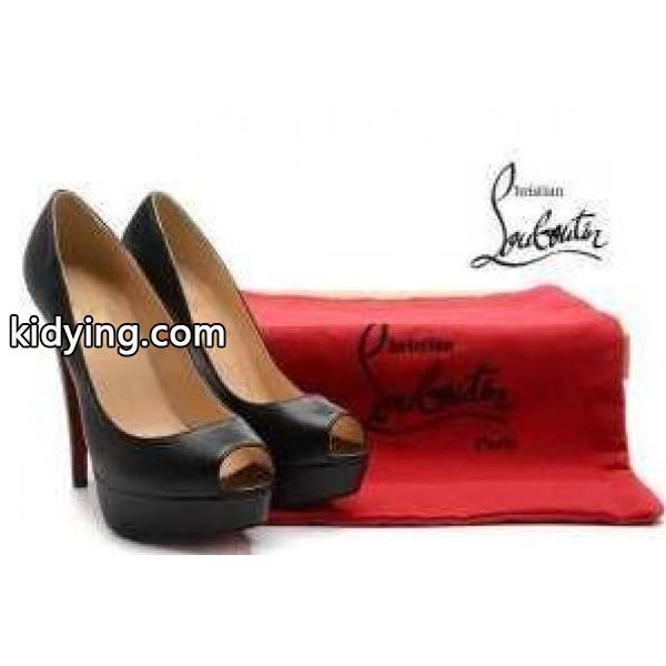 人気定番大得価 CHRISTIAN LOUBOUTIN ブラック レザー スパイクスダッズ ルブタン パンプス コピー オープントゥ パンプス_クリスチャンルブタン CHRISTIAN LOUBOUTIN_ブランド コピー 激安(日本最大級)-0