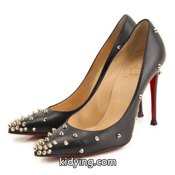 【クリスチャン ルブタン】Christian Louboutin DEGRASPIKE スパイク レザー ポインテッドトゥ パンプス ブラック 37 【中古】【正規品保証】35759 :35759:wwwretrojp - 通販ショッピング-0