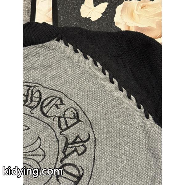 上質編み地 バイカラー クロムハーツ Chrome Hearts コピー ニット 立体シルエット 高級感演出-5