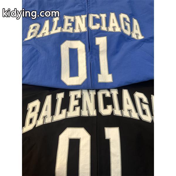 バレンシアガ コピー ジャケット ブルー ナンバープリント デザイン スポーツスタイル カジュアル アウター BALENCIAGA-1