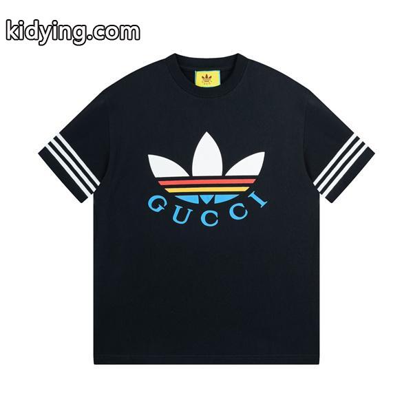 春夏流行人気色Gucc1 x Adidas半袖tシャツ 激安ブランドコピー パネルデザイン 男女兼用-1