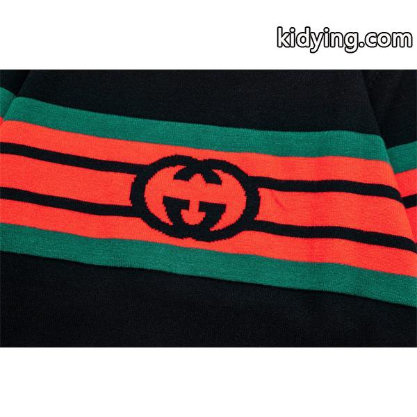 グッチ スーパーコピー クラシックライン ブラック ニット セーター レッド&グリーン かっこいい GUCCI-1