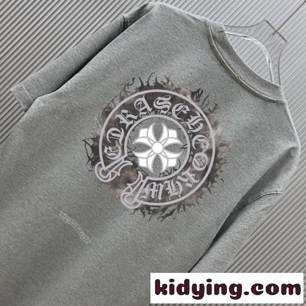 2026新作 CHROME HEARTS 激安 クロムハーツ 半袖Tシャツ バックプリント クルーネック ウォッシュ加工-2