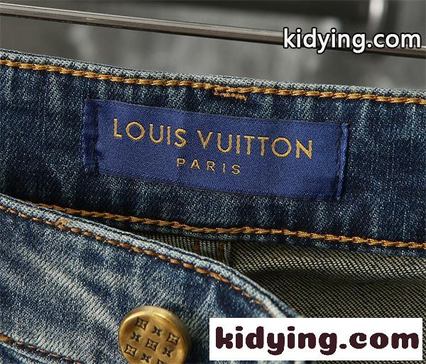 アート刺繍デニムパンツ ライトカラー 着回し対応 LOUIS VUITTON ルイヴィトン コピー デニムパンツ 再入荷おすすめ-11