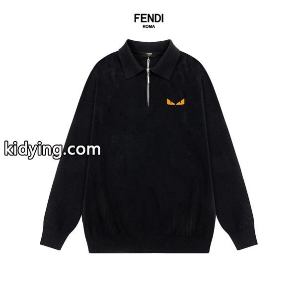 FENDI フェンディ コピー 温かさ重視 モンスターアイ ハーフジップ ニット 注目-0