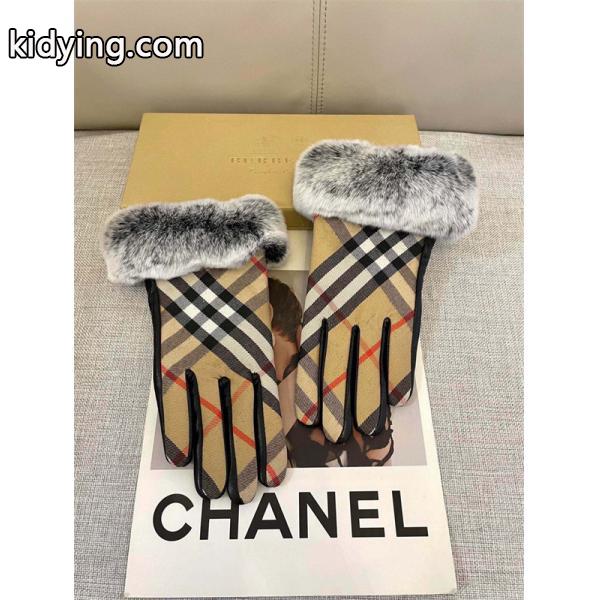 高級志向 保温効果 ベージュ チェック BURBERRY バーバリー コピー グローブ 冬外出向け-2