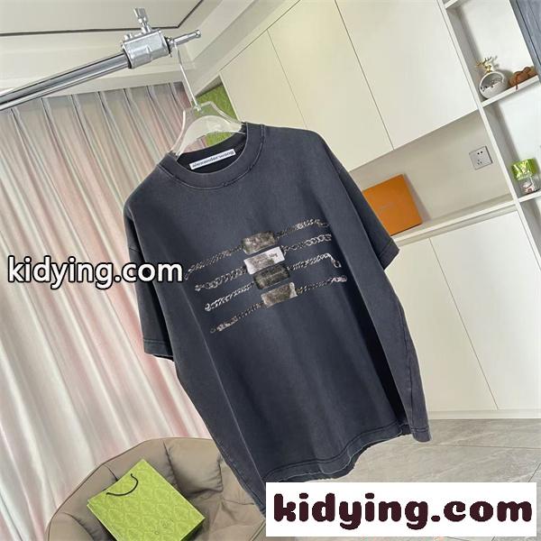 アレキサンダーワン コピー 半袖Tシャツ カラーロゴデザイン シンプル清潔感 夏カジュアル Alexander wang-3