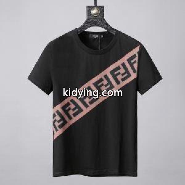 超激得100%新品FENDI毎年定番爽やかさオールシーズン着要可能Tシャツブラックホワイトフェンディ スーパー コピー-0