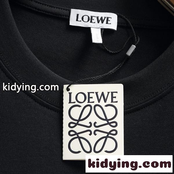 2026新作 LOEWE コピー ロエベ アナグラムロゴ 半袖Tシャツ メンズ クルーネック ブラック ミニマル カジュアル 上質感-5