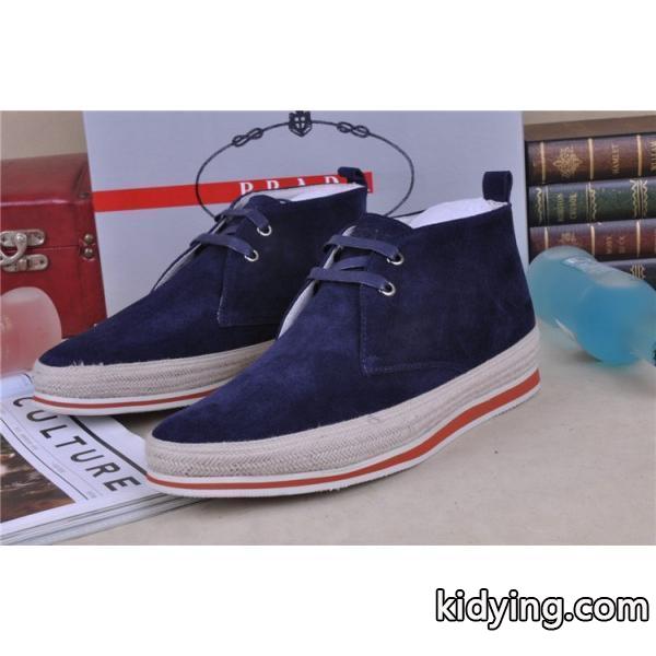 SALE開催 2013-14秋冬 PRADA プラダ ショートブーツ スエード 靴 NAVY_スニーカー、靴_メンズファッション_スーパーコピーブランド激安通販 専門店-0