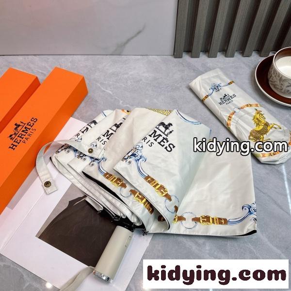 2026新作 HERMES エルメス 激安 折りたたみ傘 晴雨兼用 全自動 UVカット 遮熱 軽量 ワンタッチ ギフトBOX付き-3