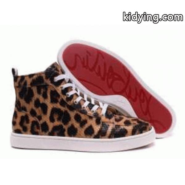 トレンド Christian Louboutin クリスチャンルブタン ヒョウ柄 ハイカット スニーカー-0
