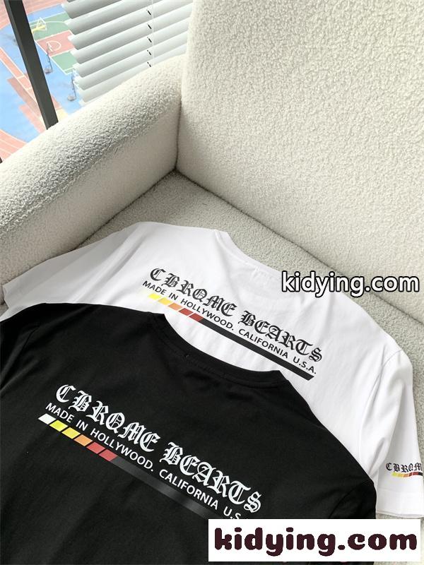 シンプル ホワイト 半袖 Tシャツ CHROME HEARTS ミニマル 韓国風 カジュアル クロムハーツ コピー-3