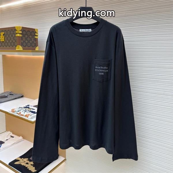長袖Tシャツ ブラック ポケット付き ベーシック 入手困難 ACNE STUDIO アクネ ストゥディオズ コピー-0