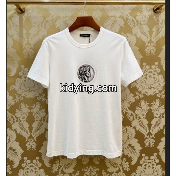 ドルチェ＆ガッバーナ 通販黒白純綿通気性吸汗性ｔシャツDOLCE & GABBANA＊D＆GスタイルTシャツ-0